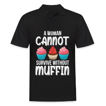 Muffin ohne kann Frau nicht - Männer Poloshirt - Schwarz - Vorne - Kai (181cm)