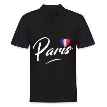 Paris Frankreich französisch Bonjour - Männer Poloshirt - Schwarz - Vorne - Kai (181cm)
