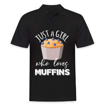 Muffin ein Mädchen liebt Muffins süßes Gebäck - Männer Poloshirt - Schwarz - Vorne - Kai (181cm)