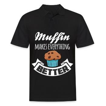 Muffin makes everything better - Men's Polo Shirt - black - Front - Kai (181cm)