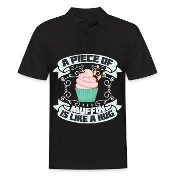 Muffin ein Stück ist wie eine Umarmung - Männer Poloshirt - Schwarz - Vorne - Kai (181cm)