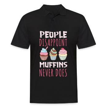 Muffins enttäuschen niemals süßes Gebäck - Männer Poloshirt - Schwarz - Vorne - Kai (181cm)