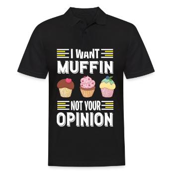Ich will Muffins essen ein süßes Gebäck - Männer Poloshirt - Schwarz - Vorne - Kai (181cm)