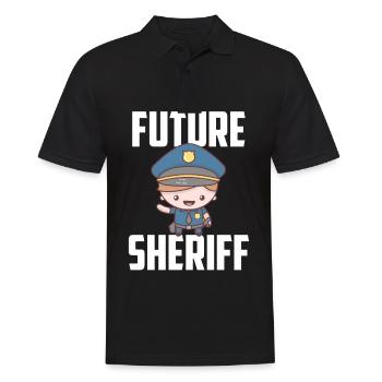 Zukünftiger Sheriff mit Junior Sheriffstern - Männer Poloshirt - Schwarz - Vorne - Kai (181cm)
