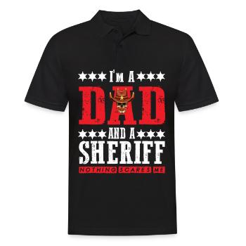 Sheriff Dad intrépide avec l’étoile du shérif - Polo Homme - noir - Devant - Kai (181cm)