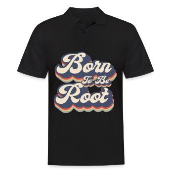Linux Retro Born To Be Root pour les nerds - Polo Homme - noir - Devant - Kai (181cm)