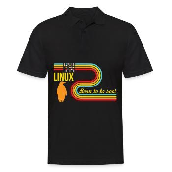 Né pour être Root Linux Nerd Geek Coding - Polo Homme - noir - Devant - Kai (181cm)