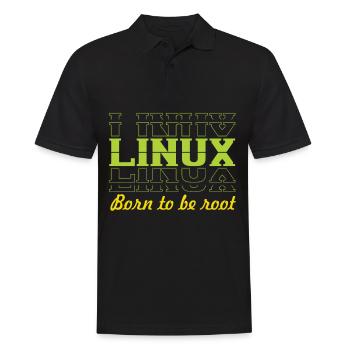 Linux Retro Vintage né pour être root pour les nerds - Polo Homme - noir - Devant - Kai (181cm)