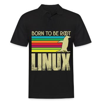 Linux Né pour être root Admin Linux - Polo Homme - noir - Devant - Kai (181cm)