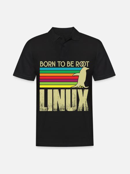 Linux Born to be root Admin Linux - Men's Polo Shirt - black