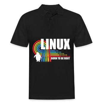 Né pour être Root Penguin Linux Nerd Coding Geek - Polo Homme - noir - Devant - Kai (181cm)