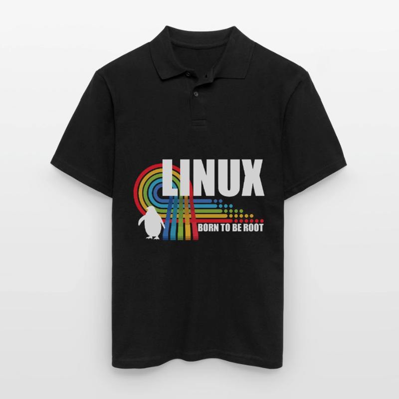 Né pour être Root Penguin Linux Nerd Coding Geek Polo Homme