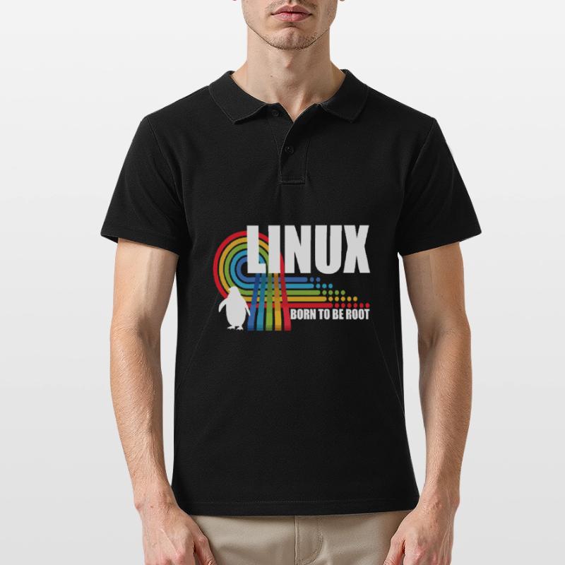 Né pour être Root Penguin Linux Nerd Coding Geek Polo Homme
