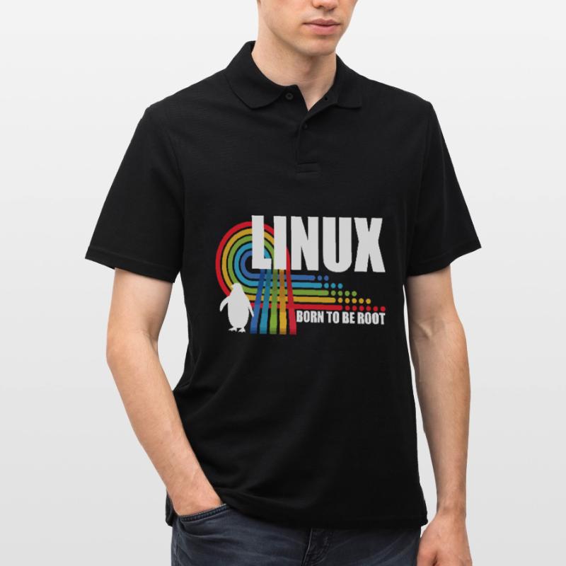 Né pour être Root Penguin Linux Nerd Coding Geek Polo Homme