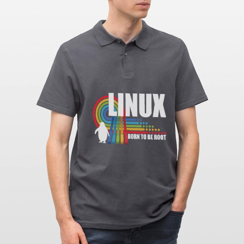 Born To Be Root Penguin Linux Nerd Coding Geek Men's Polo Shirt