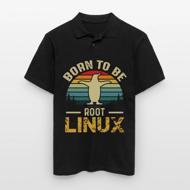 Born To Be Root Linux Nerd Admin Geek Männer Poloshirt
