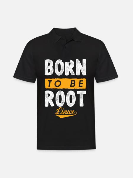 Linux né pour être Root Penguin Nerd Geek - Polo Homme - noir