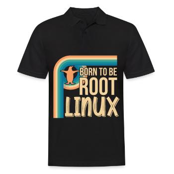 Born To Be Root Linux Nerd pour le codage - Polo Homme - noir - Devant - Kai (181cm)