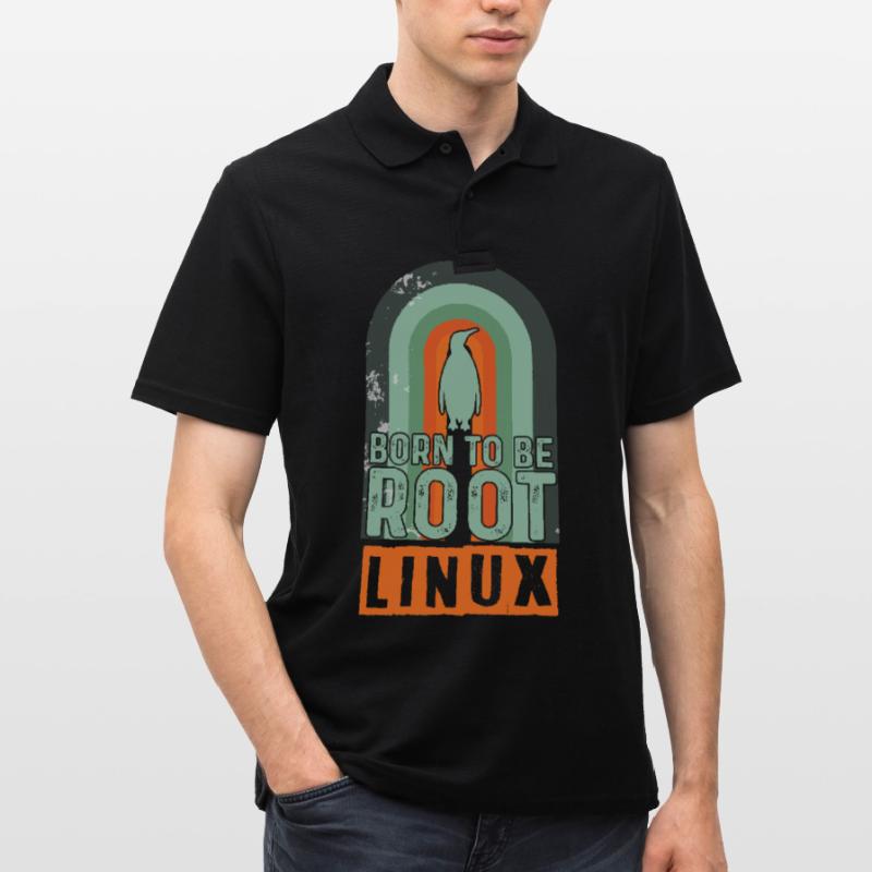 Né pour être Root Retro Linux Nerd Coding Geek Polo Homme