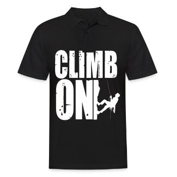 Bouldering Climb On Mountain Climbing Mountaineers - Men's Polo Shirt - black - Front - Kai (181cm)