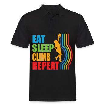 Eat Sleep Climb Repeat Bouldern Klettern - Männer Poloshirt - Schwarz - Vorne - Kai (181cm)