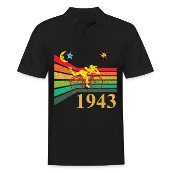 Bicycle Day 1943 Retro Radtour Hofmann Zauberwald - Männer Poloshirt - Schwarz - Vorne - Kai (181cm)
