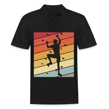 Mur d’escalade Rétro Bloc Escalade Montagnes - Polo Homme - noir - Devant - Kai (181cm)