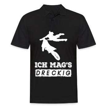 Ich mag es dreckig Motocross Bike Offroad - Männer Poloshirt - Schwarz - Vorne - Kai (181cm)