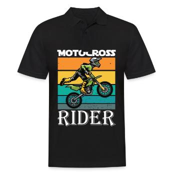 Motocross Rider Bike Offroad Race - Polo Homme - noir - Devant - Kai (181cm)