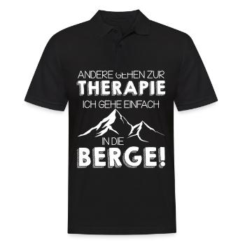 Alpen Therapie Wandern Berg Outdoor Natur - Männer Poloshirt - Schwarz - Vorne - Kai (181cm)