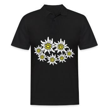 Edelweiß Alpen Berge Alpen-Edelweiß Wandern - Männer Poloshirt - Schwarz - Vorne - Kai (181cm)