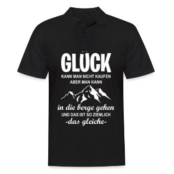 Berg Glück Wandern Outdoor Natur Alpen - Männer Poloshirt - Schwarz - Vorne - Kai (181cm)