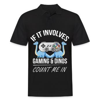 Dinosaur Console Games - Men's Polo Shirt - black - Front - Kai (181cm)