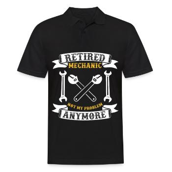 Ruhestand Mechaniker Retired Rente - Männer Poloshirt - Schwarz - Vorne - Kai (181cm)