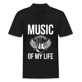 Musique Bande Originale Guitare Rocker Guitariste - Polo Homme - noir - Devant - Kai (181cm)