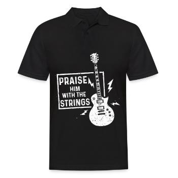 Gitarrist Saiten Rocken Musiker Rocker Gitarre - Männer Poloshirt - Schwarz - Vorne - Kai (181cm)