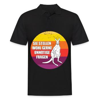Känguru Retro Beuteltiere Australien - Männer Poloshirt - Schwarz - Vorne - Kai (181cm)