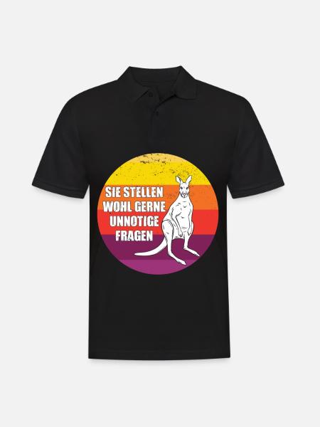 Känguru Retro Beuteltiere Australien - Männer Poloshirt - Schwarz