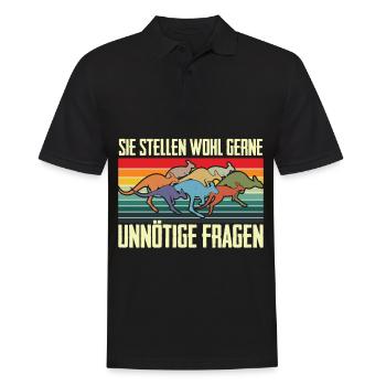 Känguru Unnötige Fragen Australien Retro Fauna - Männer Poloshirt - Schwarz - Vorne - Kai (181cm)