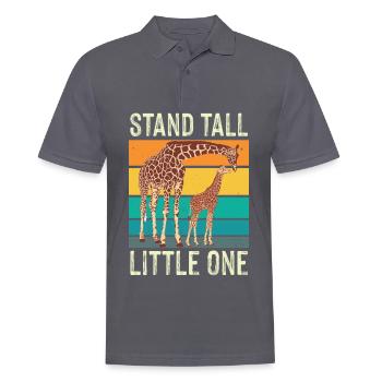 Giraffe tall small giraffe Africa - Men's Polo Shirt - charcoal grey - Front - Nico (186cm)