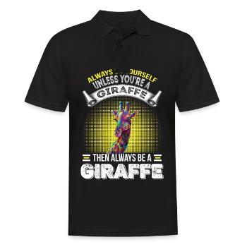 Girafe Soyez vous-même Safari Afrique Jungle - Polo Homme - noir - Devant - Kai (181cm)
