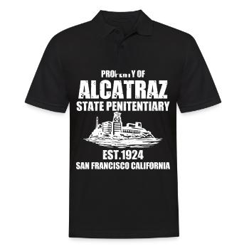 San Francisco Alcatraz Eigentum von Kalifornien - Männer Poloshirt - Schwarz - Vorne - Kai (181cm)