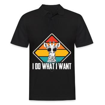 Girafe Ce que je vais Safari Afrique Jungle - Polo Homme - noir - Devant - Kai (181cm)