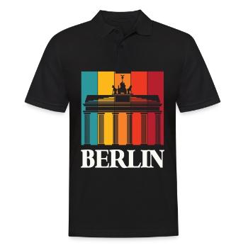 Berlin Retro Brandenburg Gate Allemagne - Polo Homme - noir - Devant - Kai (181cm)