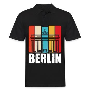 Berlin Retro Vintage Porte de Brandebourg Allemand - Polo Homme - noir - Devant - Kai (181cm)