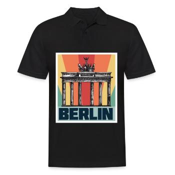 Berlin Antique Porte de Brandebourg Allemagne - Polo Homme - noir - Devant - Kai (181cm)