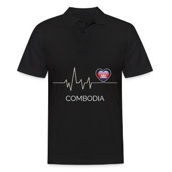 Kambodscha Herzschlag Tempel Angkor Wat - Männer Poloshirt - Schwarz - Vorne - Kai (181cm)