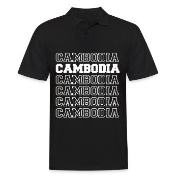 Kambodscha Retro Asien Urlaub Angkor Wat Tempel - Männer Poloshirt - Schwarz - Vorne - Kai (181cm)