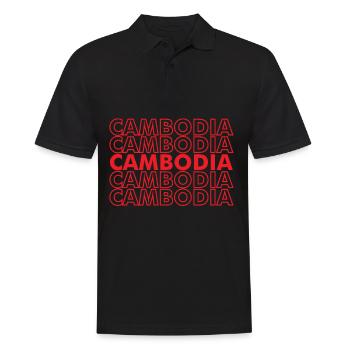 Kambodscha Retro Vintage Angkor Wat Tempel - Männer Poloshirt - Schwarz - Vorne - Kai (181cm)