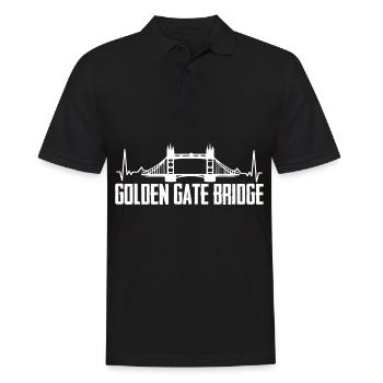Golden Gate Bridge Heartbeat San Francisco - Men's Polo Shirt - black - Front - Kai (181cm)